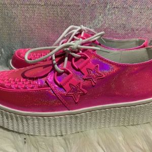 Strange Cvlt Holographic Pink Creepers with stars